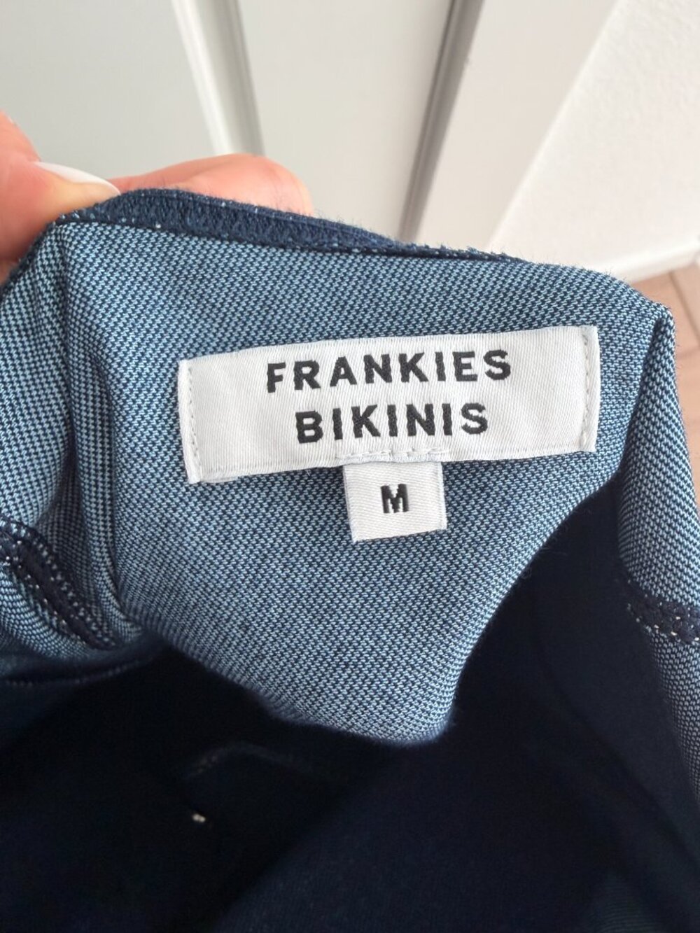 Frankies Bikinis Moonlight Denim Halter Mini Dress M NWT - Picture 10 of 11
